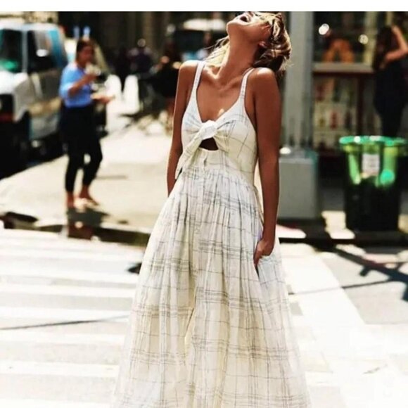 Shona Joy x Free people Plantation Tie Front Midi Dress - Picture 1 of 10